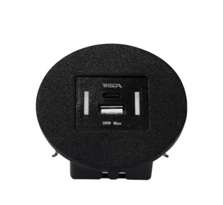 پریز توکار گرد شارژر دار تیسا USB و Type-C